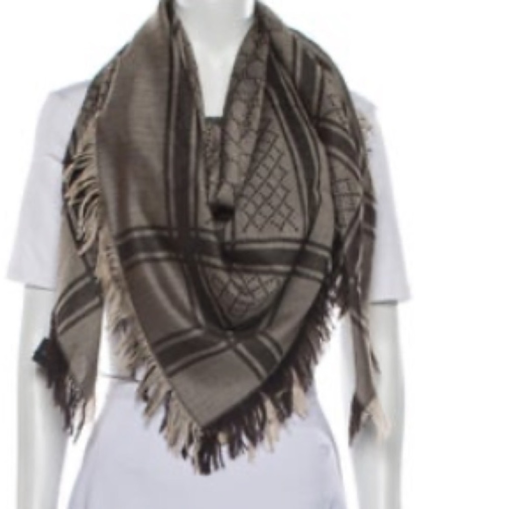 NWT Authentic Gucci Wool-Silk Scarf